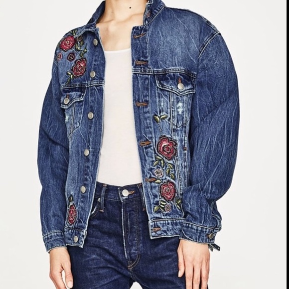 rose denim jacket womens